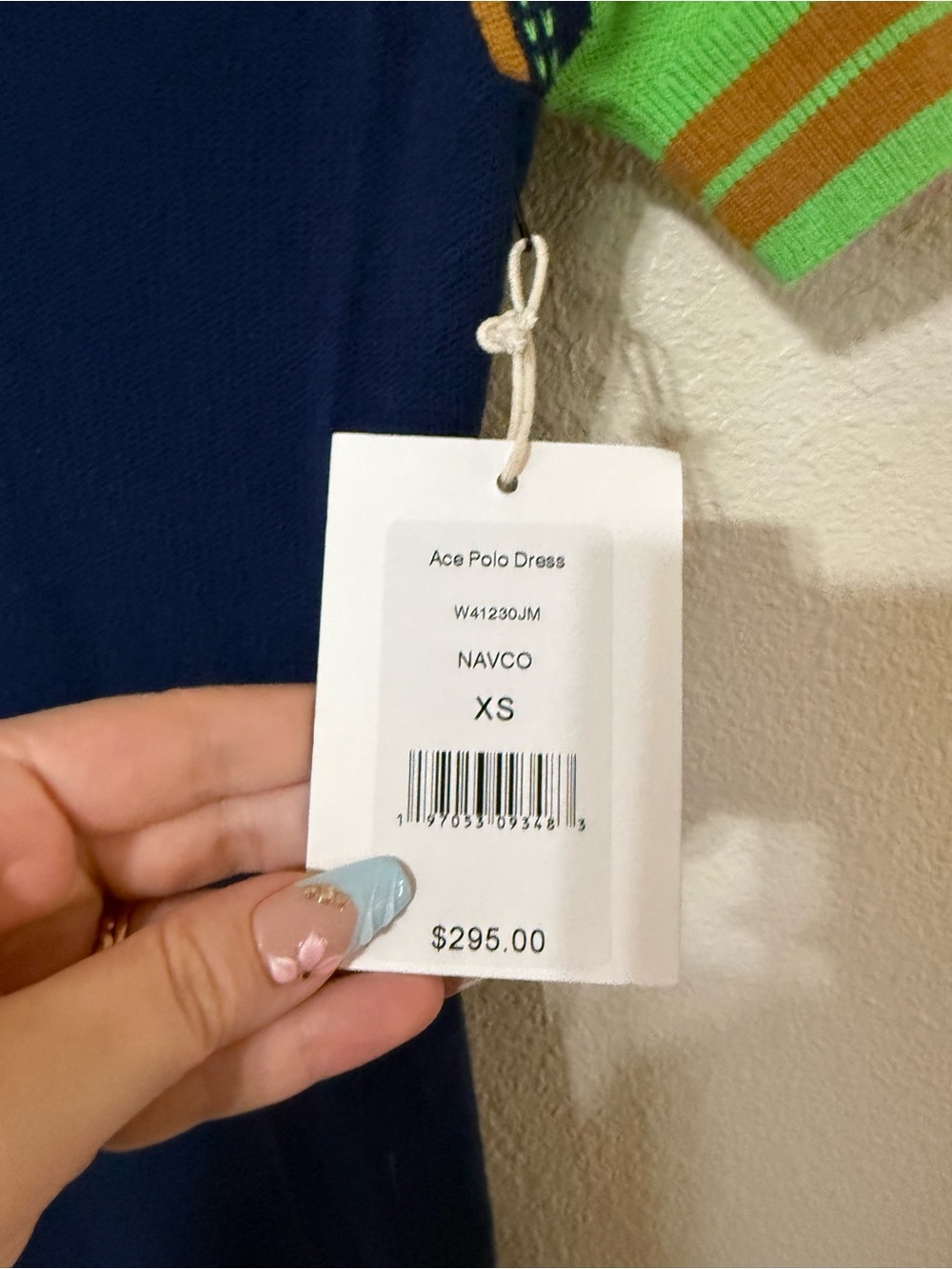 Guest In Residence Ace Polo Dress in Navy Combo Cotton Cashmere Blend NEW XS - Picture 7 of 8